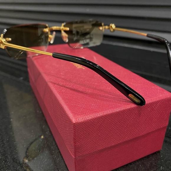 Cartier Accessories Mens Cartier Glasses Gold Frames Black And Gold Lens Poshmark
